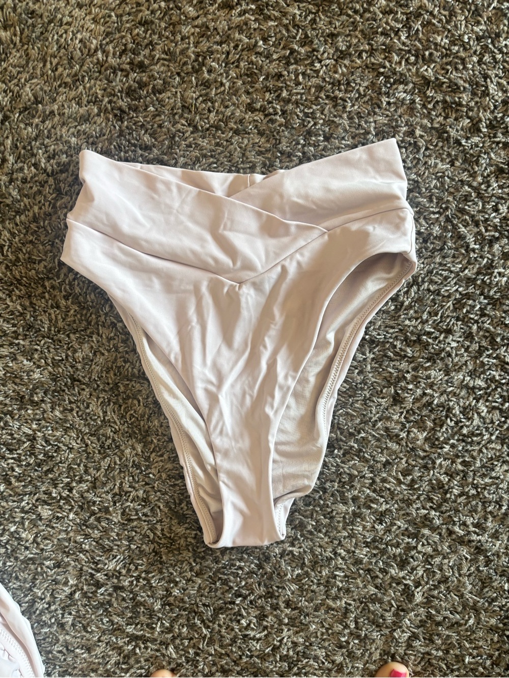 High-Waist V-Front Bikini Bottom in Light pink